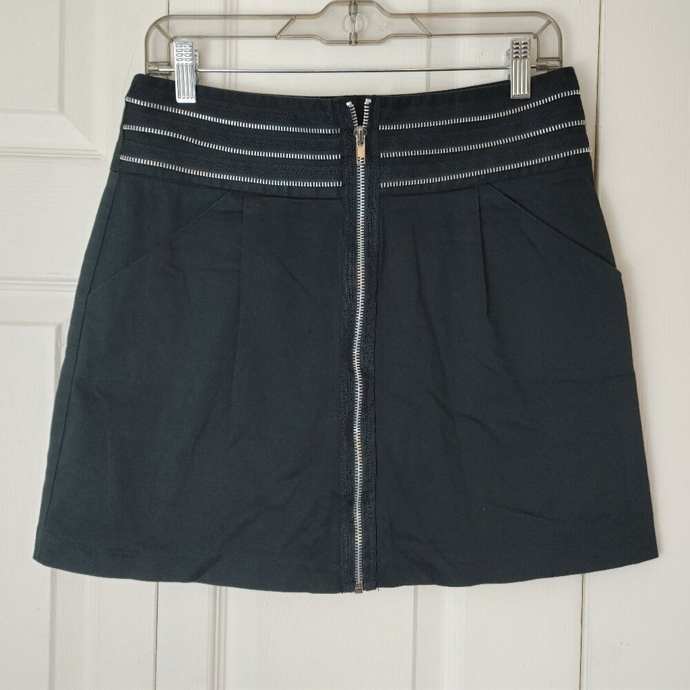 Star City Black Zipper Mini Skirt